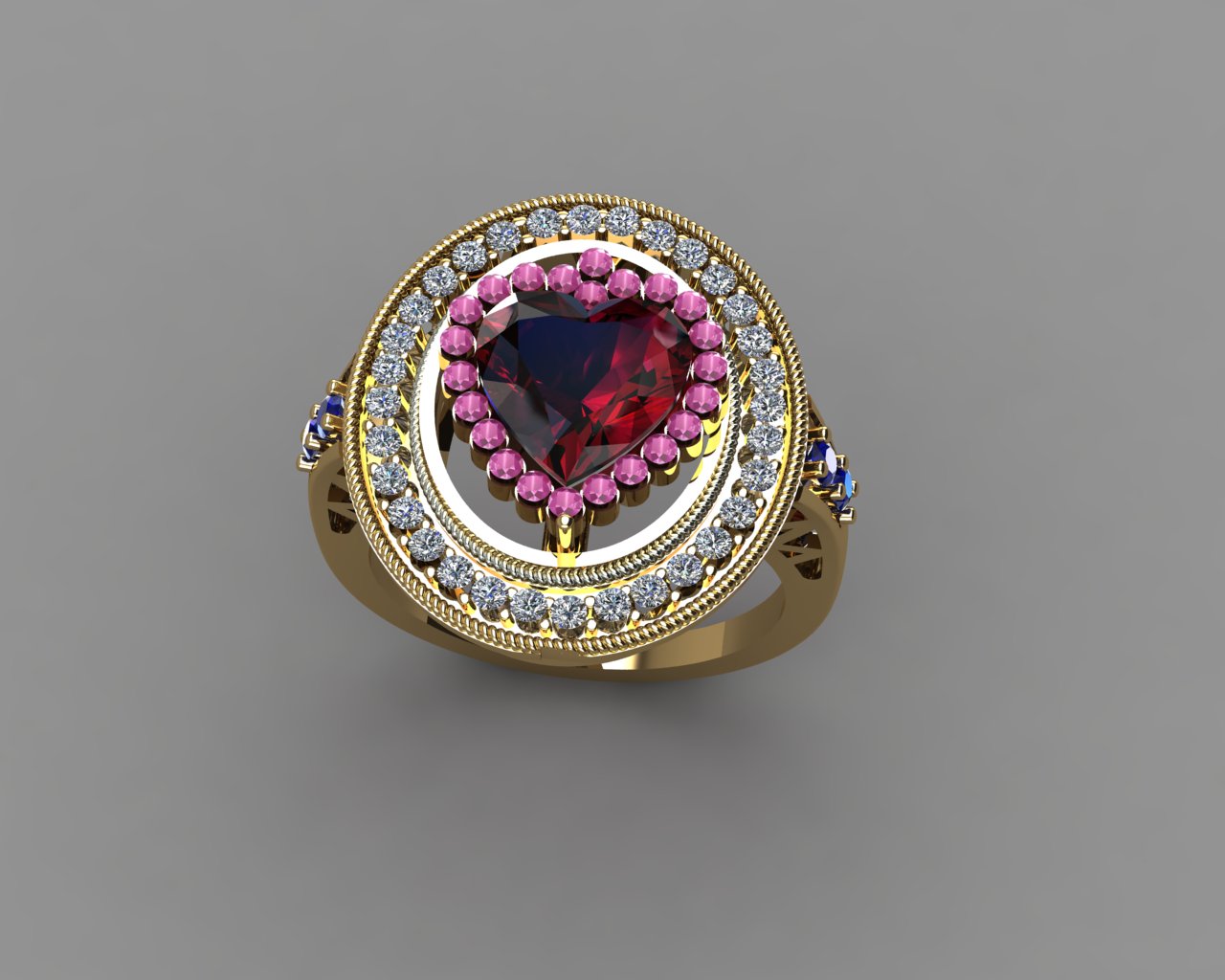 Heart – Sterling Silver Red Zircon Ring | Kairo Collection
