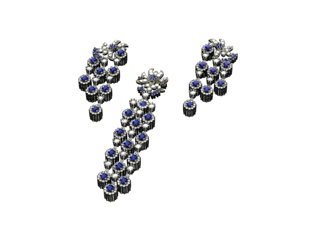Sapphire Rain – Sterling Silver Pendant with White & Blue Zircon | SanArian Collection