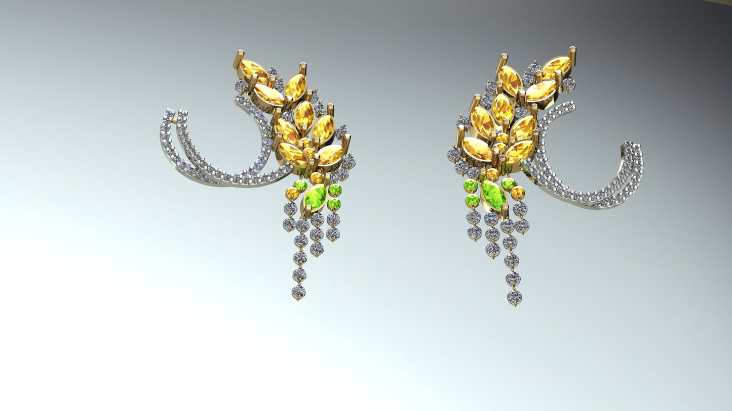 Cascade – Gold Plated Sterling Silver Ring with Yellow-Green Zircon | Hues Collection