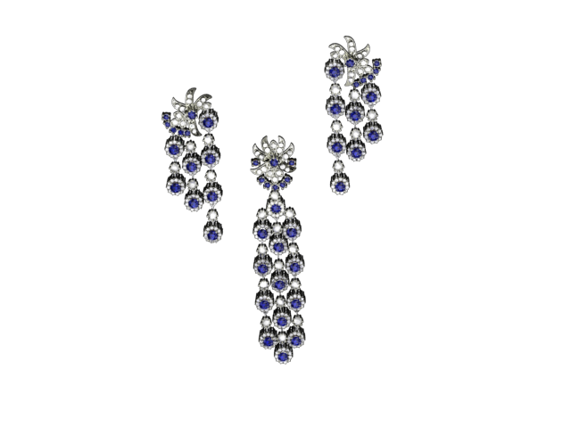 Sapphire Rain – Sterling Silver Pendant with White & Blue Zircon | SanArian Collection
