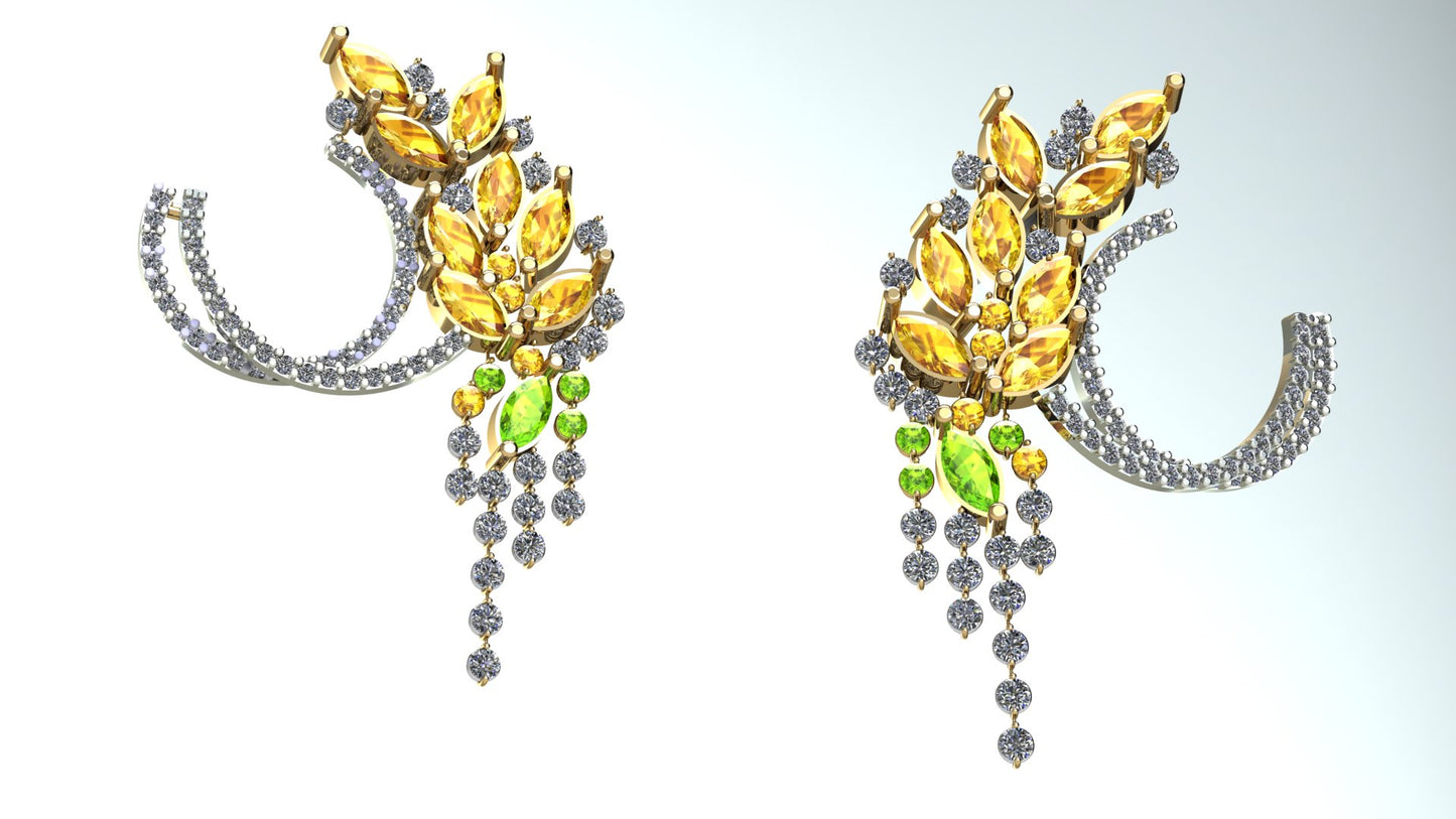 Cascade – Gold Plated Sterling Silver Ring with Yellow-Green Zircon | Hues Collection