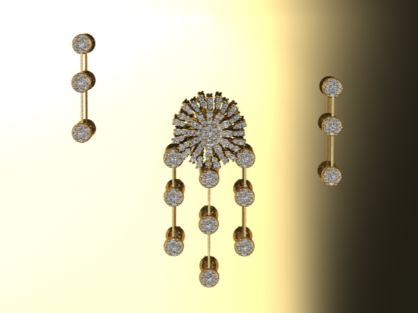 Royale – Sterling Silver Pendant & Earring Set with Zircon | Mirari Collection