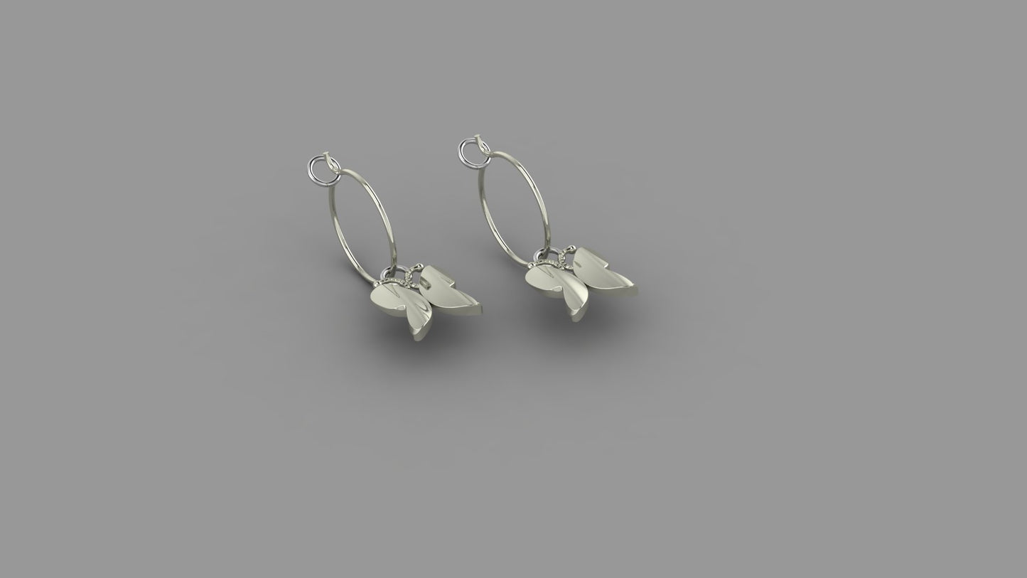 Love Ties – Sterling Silver Loop Earrings with Convertible Charm | Adorn Collection