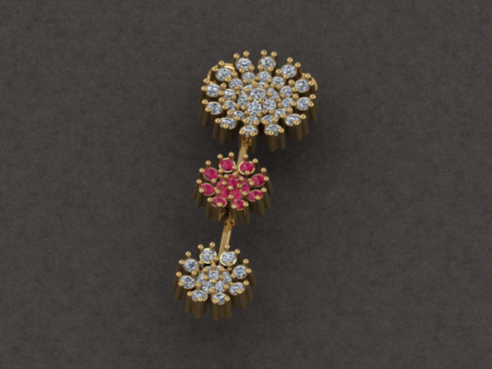 Mirari Grace – Sterling Silver Pendant with White & Red Zirconia | Mirari Collection