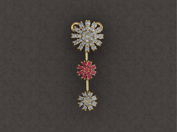 Mirari Grace – Sterling Silver Pendant with White & Red Zirconia | Mirari Collection