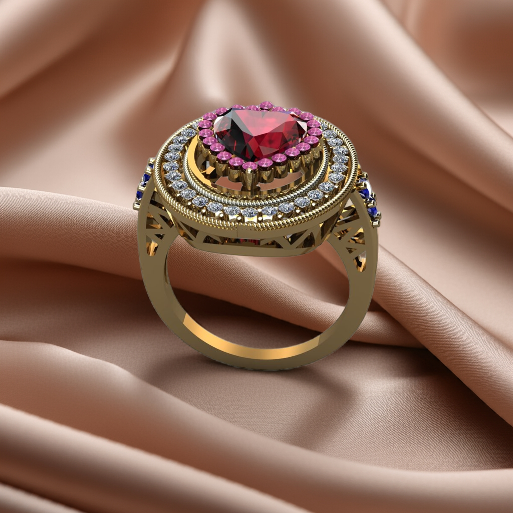 Heart – Sterling Silver Red Zircon Ring | Kairo Collection