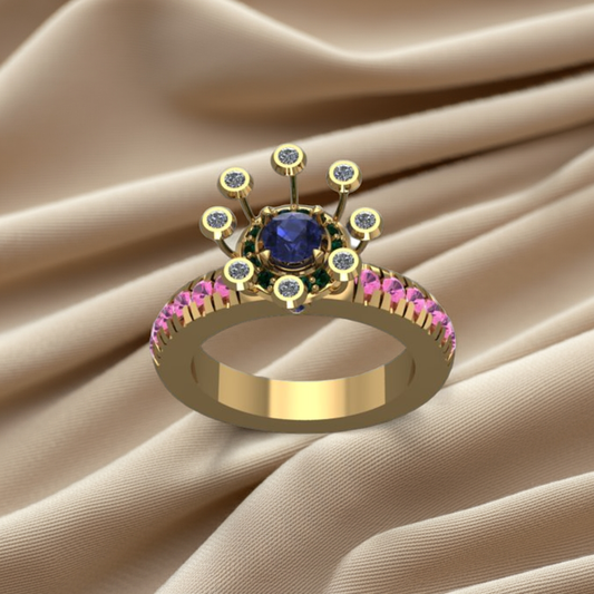 Orbit-006 – Multicolor Sterling Silver Ring | Kairo Collection