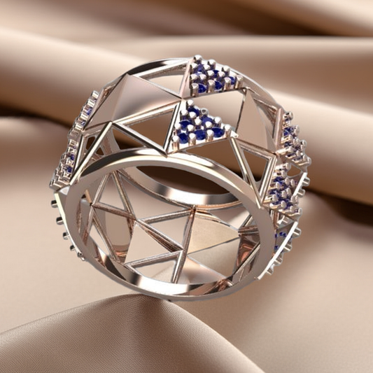 Trillion – Pink Gold Plated Sterling Silver Ring | Kairo Collection
