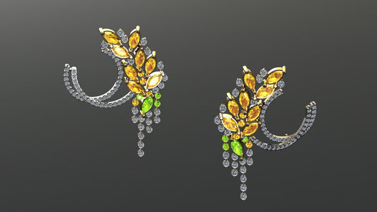 Cascade – Gold Plated Sterling Silver Ring with Yellow-Green Zircon | Hues Collection