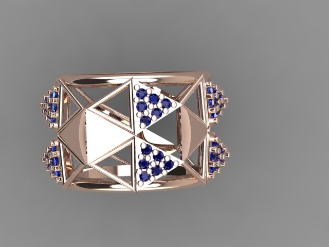 Trillion – Pink Gold Plated Sterling Silver Ring | Kairo Collection