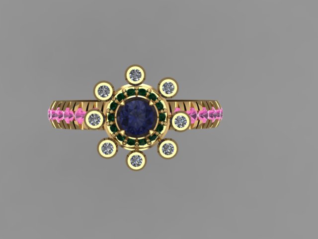 Orbit-006 – Multicolor Sterling Silver Ring | Kairo Collection