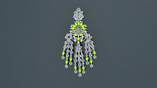 Starlit – Sterling Silver Pendant with White Zircon & Green Peridot Hues | SanArian Collection