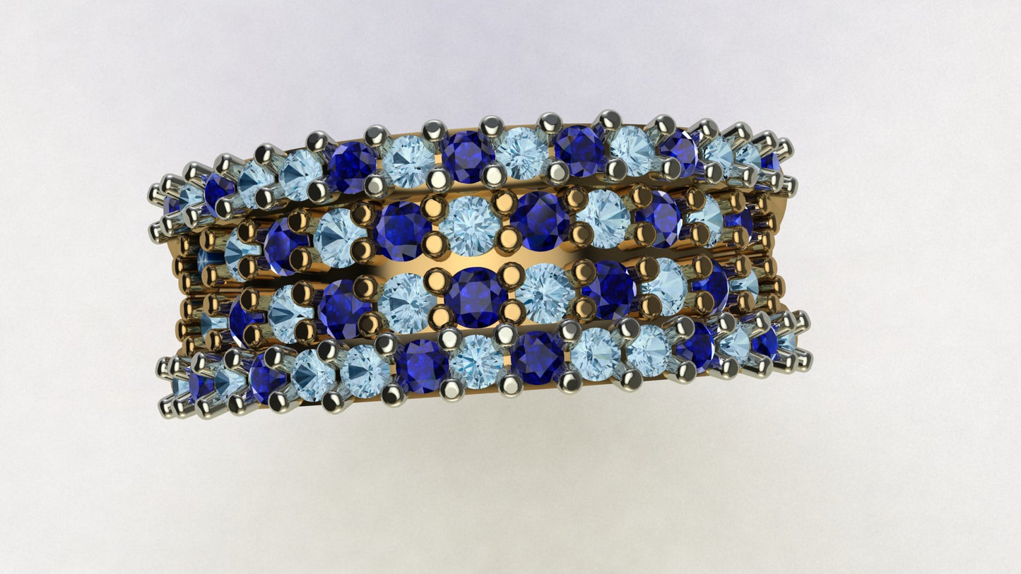 Blues – Gold Plated Sterling Silver Ring with Blue Zircon | Kairo Collection