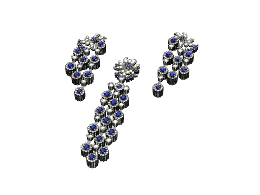 Sapphire Rain – Sterling Silver Pendant with White & Blue Zircon | SanArian Collection