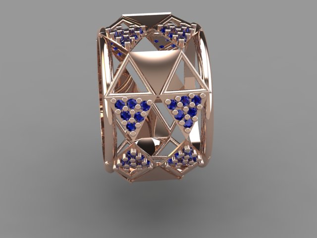 Trillion – Pink Gold Plated Sterling Silver Ring | Kairo Collection