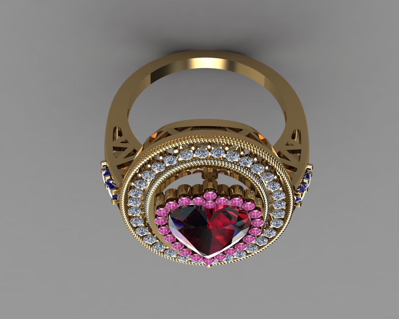 Heart – Sterling Silver Red Zircon Ring | Kairo Collection