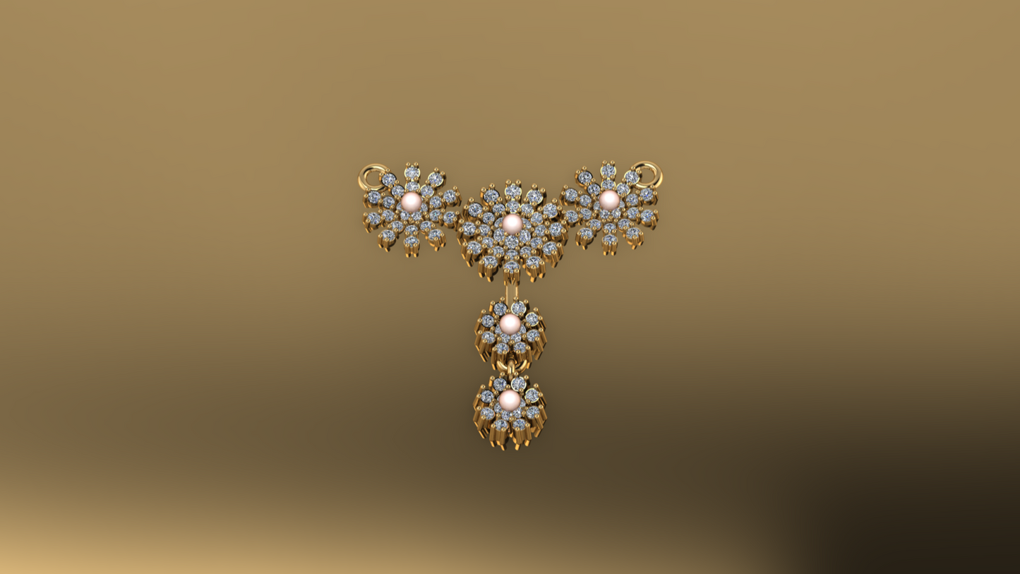 Mirari Blush – Gold Plated Sterling Silver Pendant with Cultured Pearl & Zircon | Mirari Collection