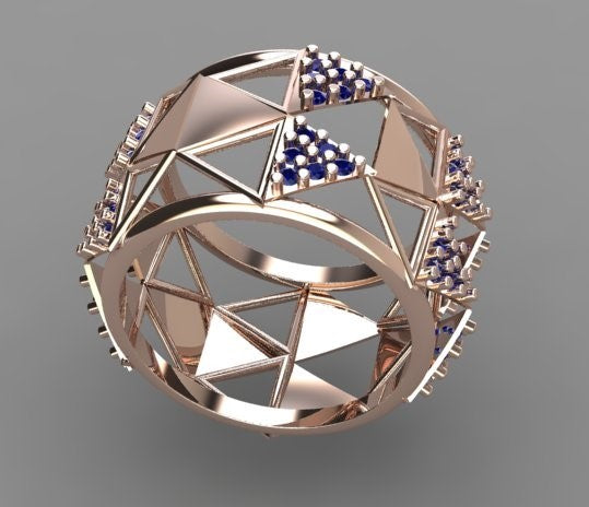 Trillion – Pink Gold Plated Sterling Silver Ring | Kairo Collection