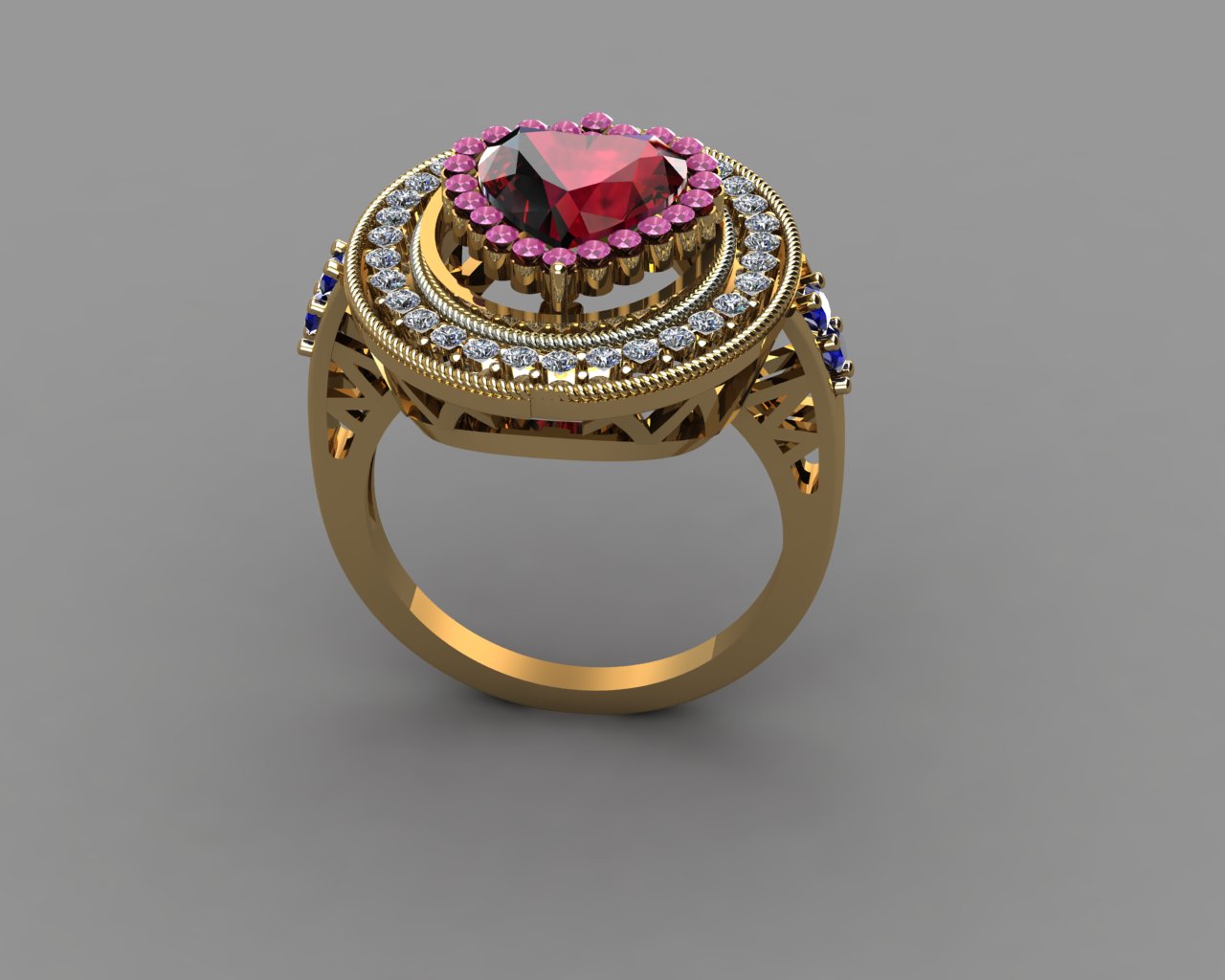 Heart – Sterling Silver Red Zircon Ring | Kairo Collection
