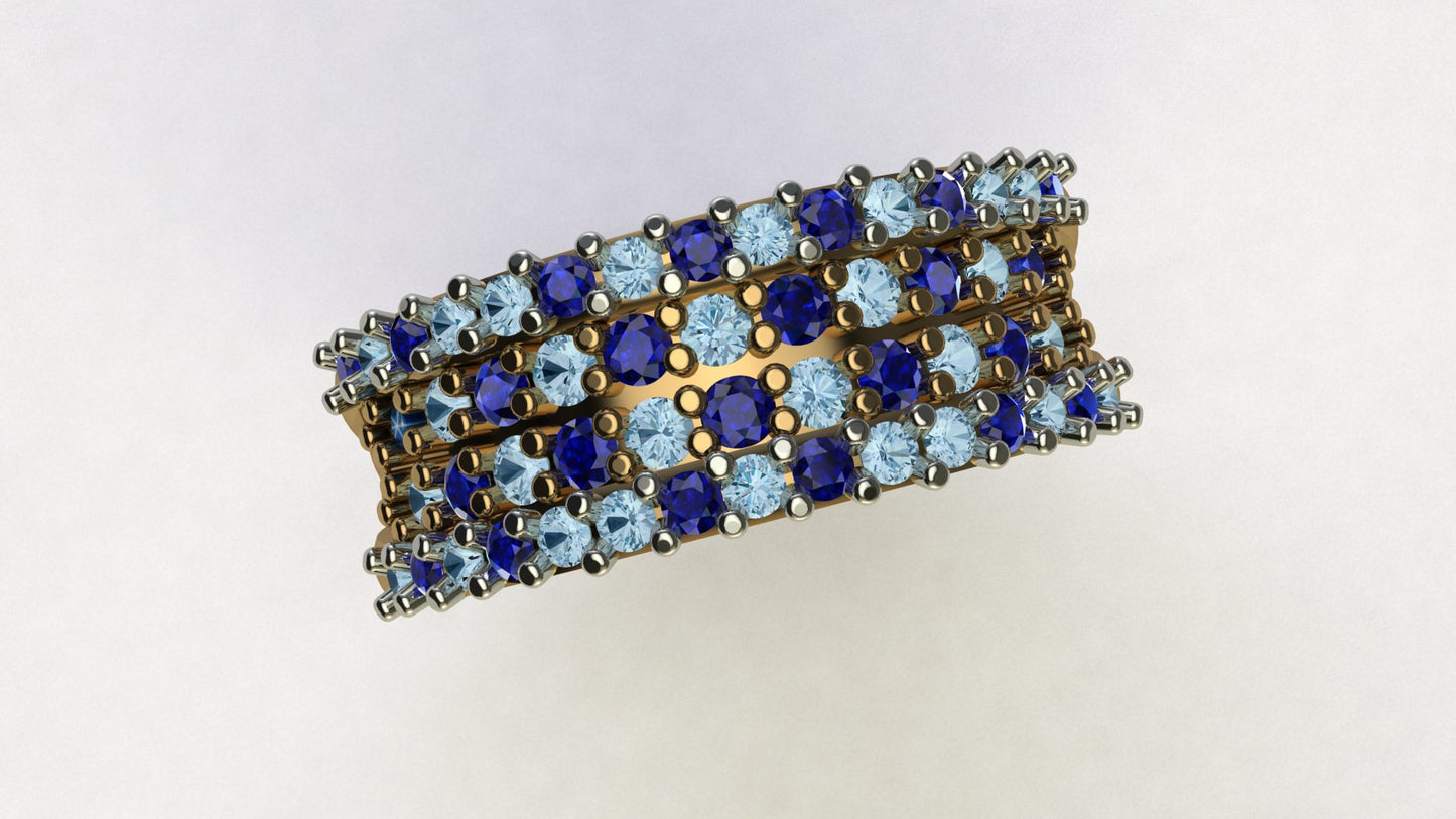 Blues – Gold Plated Sterling Silver Ring with Blue Zircon | Kairo Collection