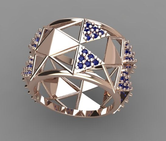 Trillion – Pink Gold Plated Sterling Silver Ring | Kairo Collection