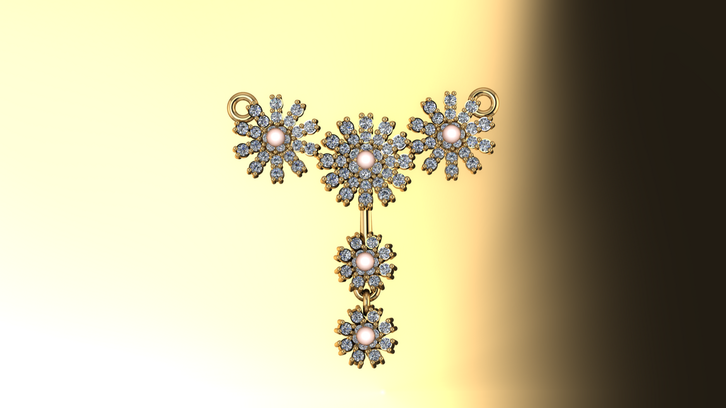 Mirari Blush – Gold Plated Sterling Silver Pendant with Cultured Pearl & Zircon | Mirari Collection