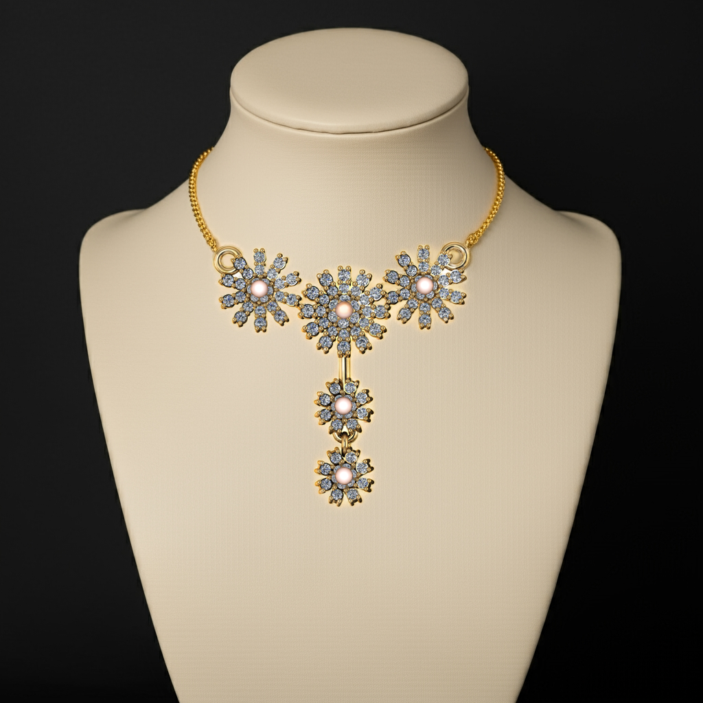 Mirari Blush – Gold Plated Sterling Silver Pendant with Cultured Pearl & Zircon | Mirari Collection